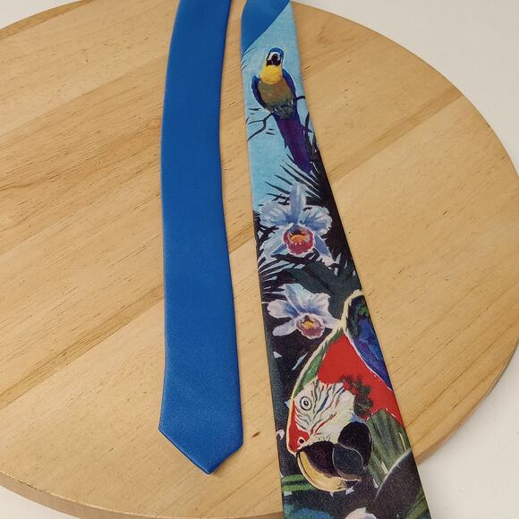 Ralph Marlin Tie Men's Parrot Tropical Polyester USA - Picture 2 of 4